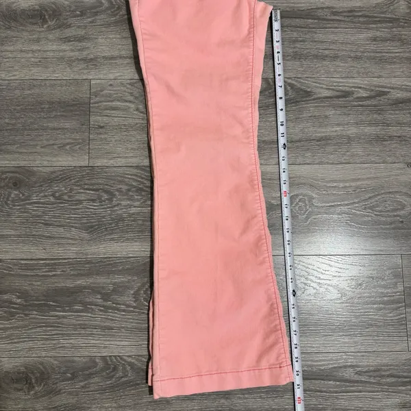 Y2K GAP Long and Lean Stretch Corduroy Pants Women Peach‎ Pink Flare Size W30 - Image 10