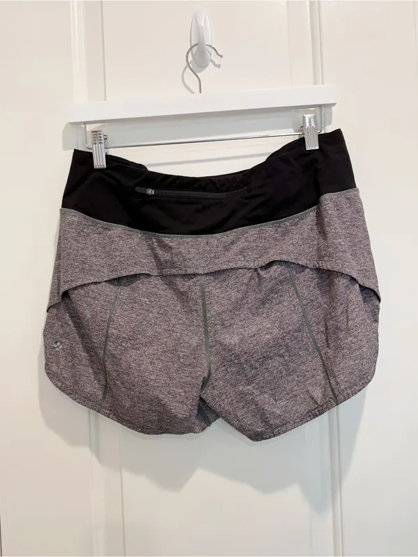 LULULEMON Speed Up Shorts in Heather Lux Grey Black Size 8 Running Workout - Image 5