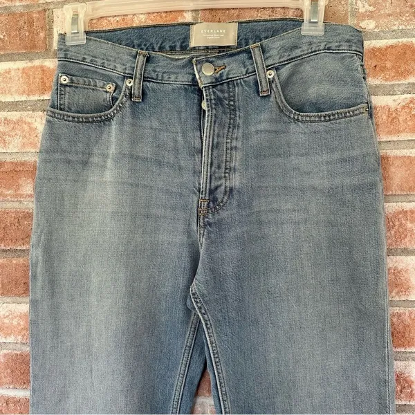 Everlane Summer Slouch Jeans Button Fly Relaxed Straight Women’s 25 Light Wash - Image 3