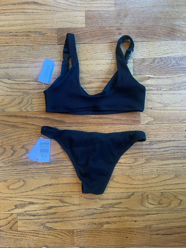 Zumiez Damsel Black Buckle Ribbed Bikini Swimsuit - Image 4