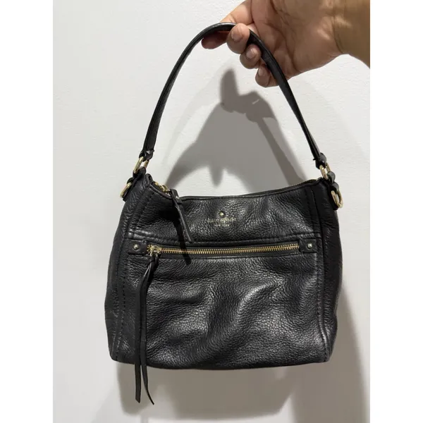 Kate Spade Michaela Chester Street Shoulder Bag Black Pebbled Leather Tassel M - Image 2