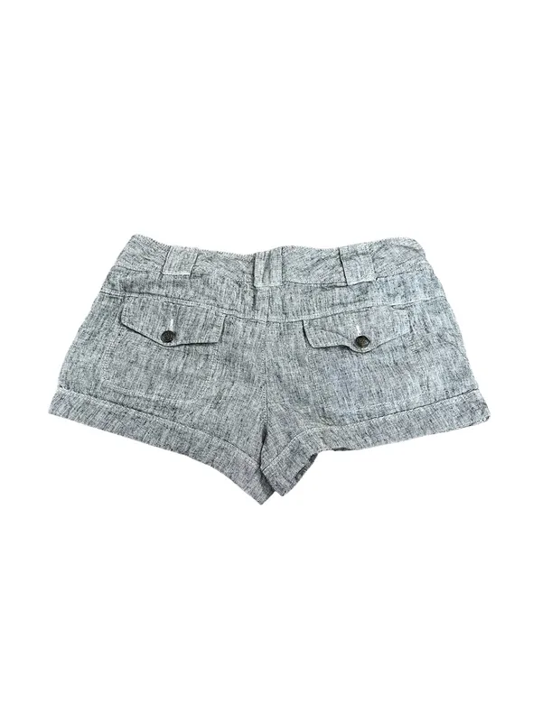 Vintage Express Low Rise Micro Mini Shorts Linen Cotton Y2K Coquette Indie - Image 4