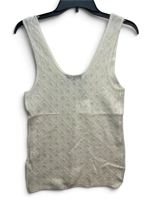 Zara Wool Alpaca Pointelle Knit Tank Top Women’s L White Sleeveless NWT - Image 4