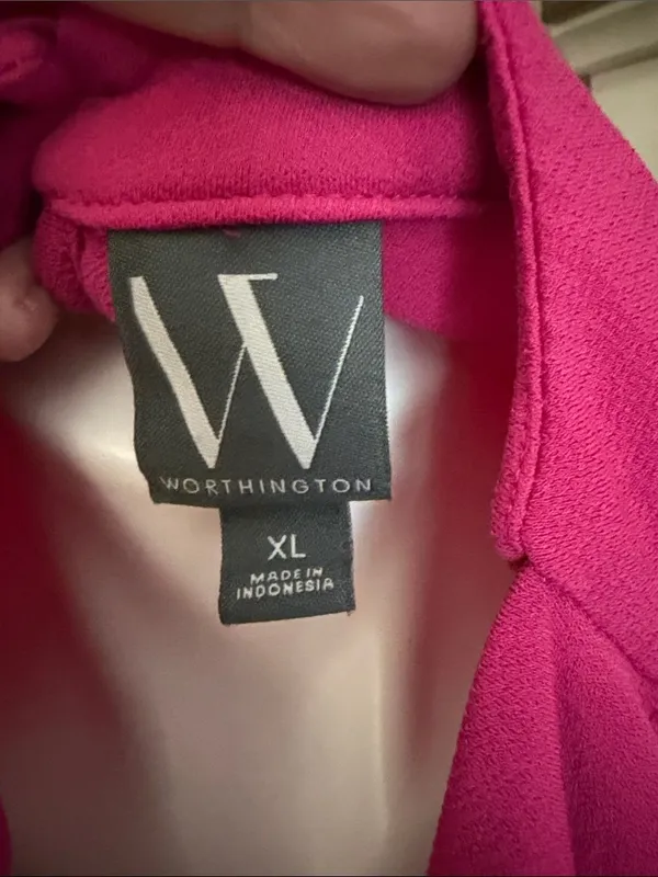 Worthington Draped Neck Sleeveless Camisole - Hot Pink - Image 2