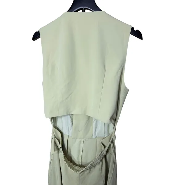 Cider Womens Light Green Vest Style Wide‎ Leg Jumpsuit Back Cutout Size L - Image 7