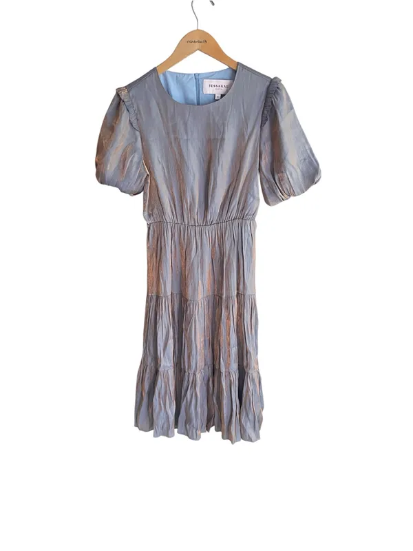 Jessakae Francis Metallic Flute Midi Dress - Image 4