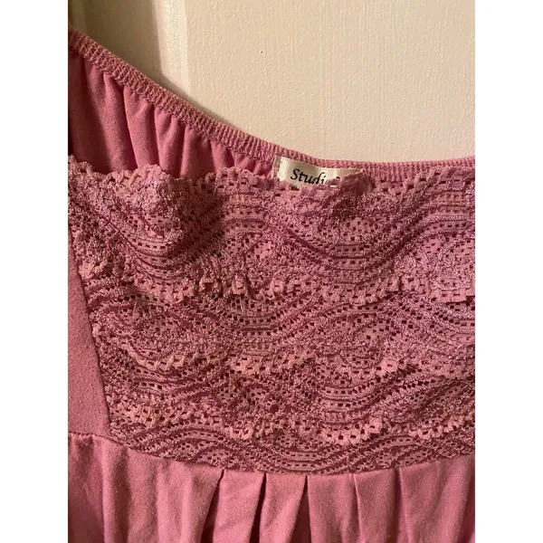 Studio Y Pink lace flutter sleeve Top size L Y2k - Image 2