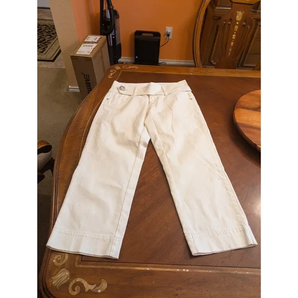 Cache White Denim Capri Jeans Women’s Size 4 - Image 5