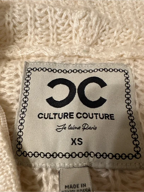Culture Couture Cream Knit Zip-Up Hooded Sweater - NWT - Size XS (oversized) - Image 6