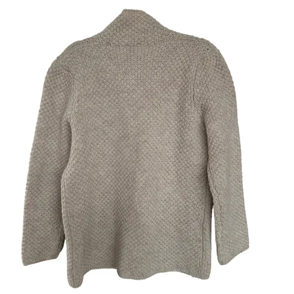 Vintage Susan Bristol Women's Chunky Knit Fisherman Wool Cardigan, Size M, EUC - Image 2