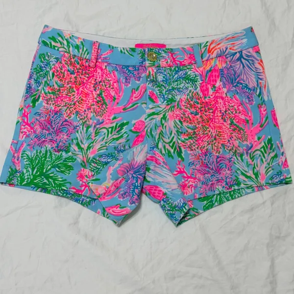 Lilly Pulitzer Callahan Knit Shorts Size 6 Celestial Blue Cay to My Heart 005699 - Image 2