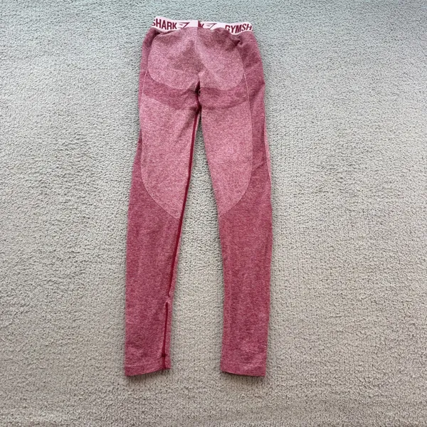 Gymshark Flex Leggings Womens Small Burgundy Pink Marl Seamless Activewear Gym - Image 2