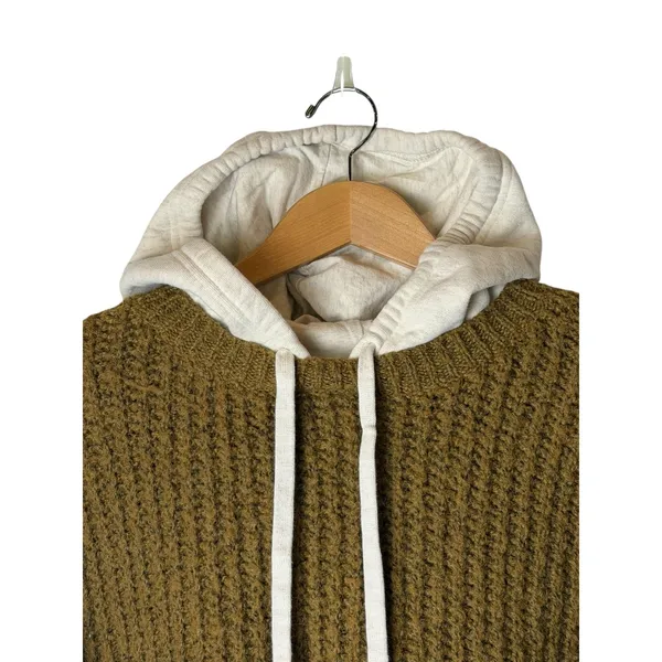 Aerie OFFLINE Sweater Hoodie Women‎ Large Brown Ribbed Knit Pullover Cozy Comfy - Image 4