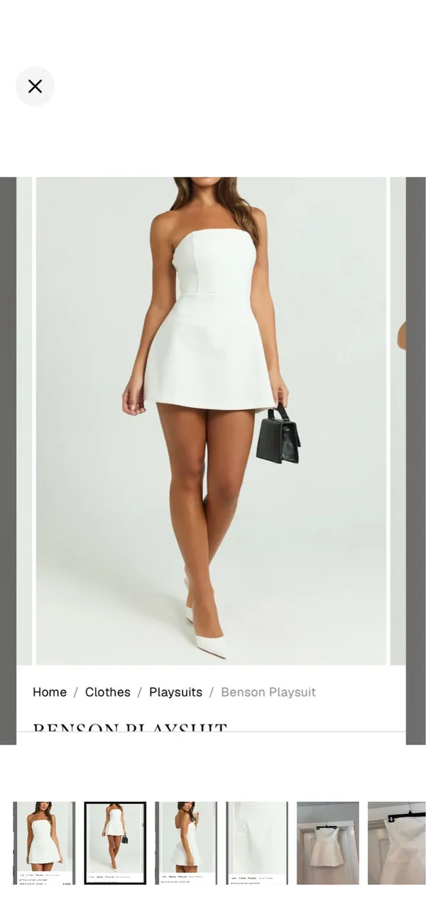 Showpo New Strapless White Playsuit XS - Image 2