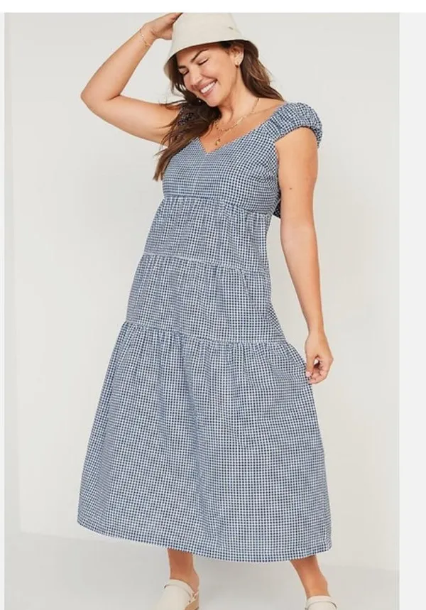 Old Navy Ginghan Midi Dress - Image 3