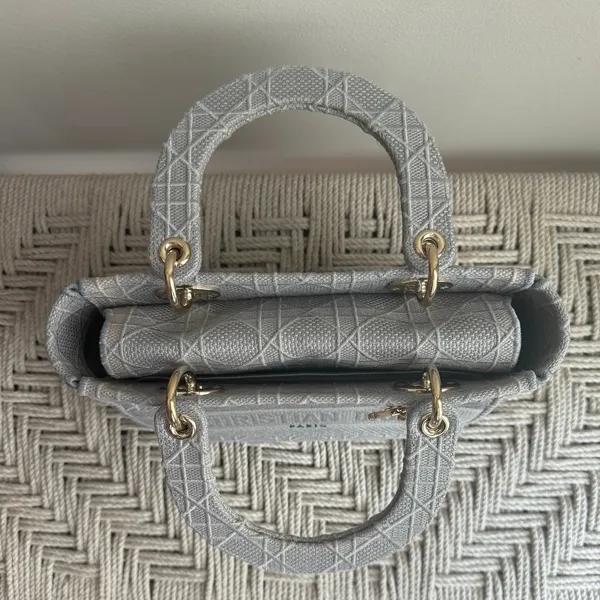 Christian Dior Lady D-Lite Bag Cannage Embroidered Canvas Medium - Image 5