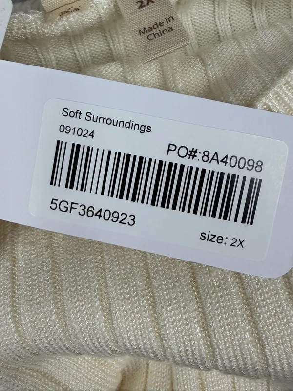 Soft Surroundings SoftEssential Ribbed Sweater 2X Ivory Cream NWT Lightweight - Image 5
