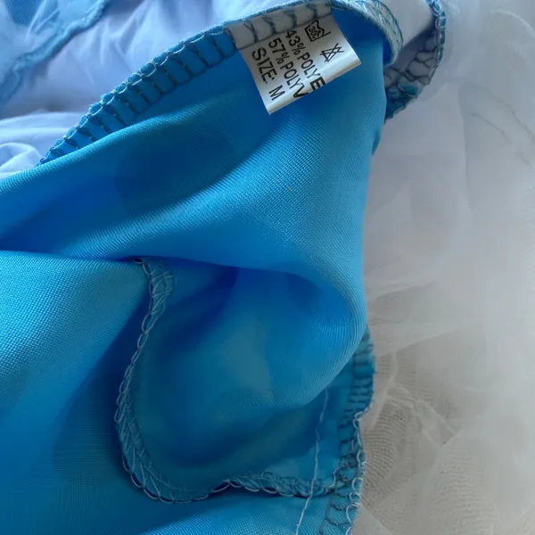 ✨💙 Fairycore Princess Mini Dress – Blue Polka Dot Satin + Tulle 💙✨ - Image 8