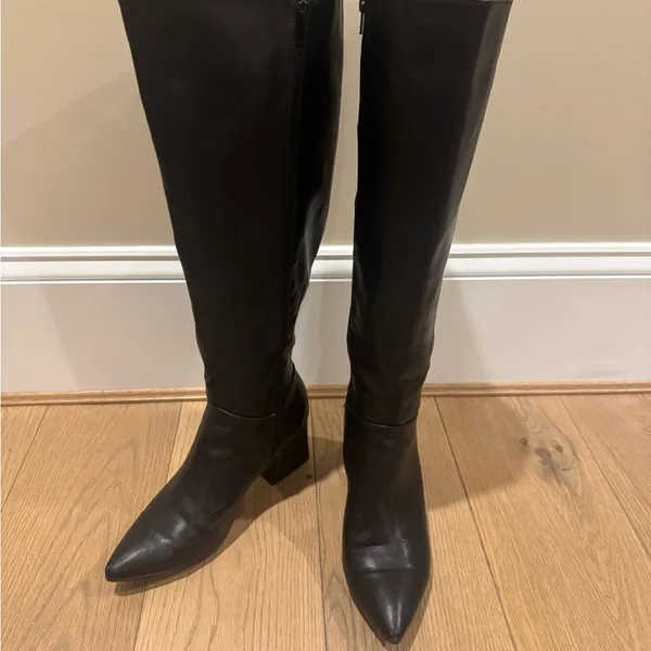 🍁 Journee Landree Wide Calf Black Heeled Boots, Size 11 - Image 13