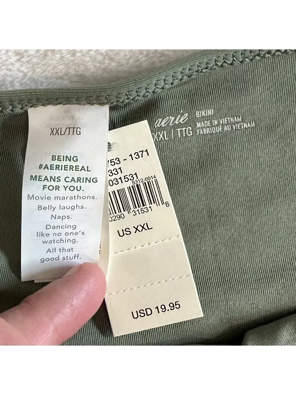 NWT Aerie Olive Green Bikini Bottom - Size: XXL - Image 2
