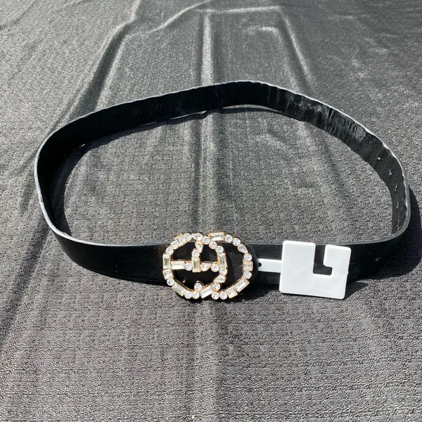 💎 NWT Interlocking Monogram Logo Crystal Metal Belt Buckle & Vegan Leather Belt 💎 - Image 18