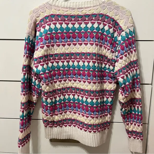 Vintage Pattern Multicolor Sweater - Image 3