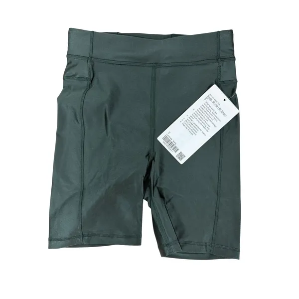 NWT Lululemon Dark Green High-Rise Active Biker Shorts - Size 2 - Image 4