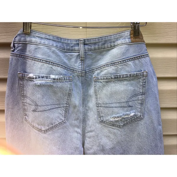 American Eagle Mom‎ Jean Blue Denim Size 10 Regular Jeans Distressed - Image 8