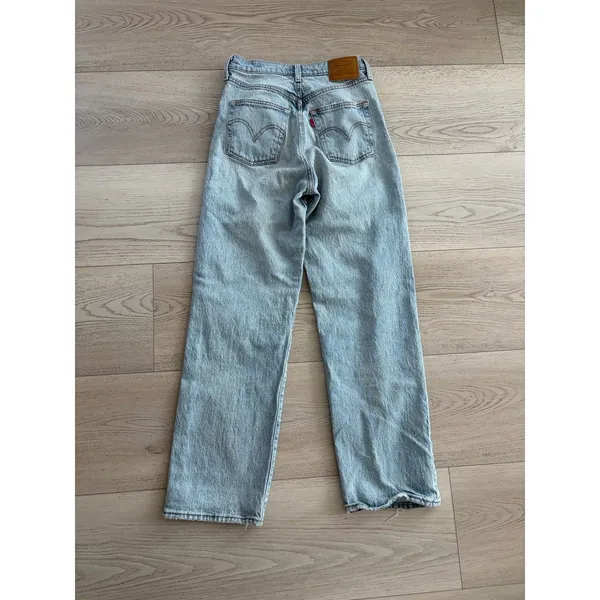 Levis Ribcage Straight Ankle Jeans Blue High Rise Button Fly Womens W26 L29 - Image 2