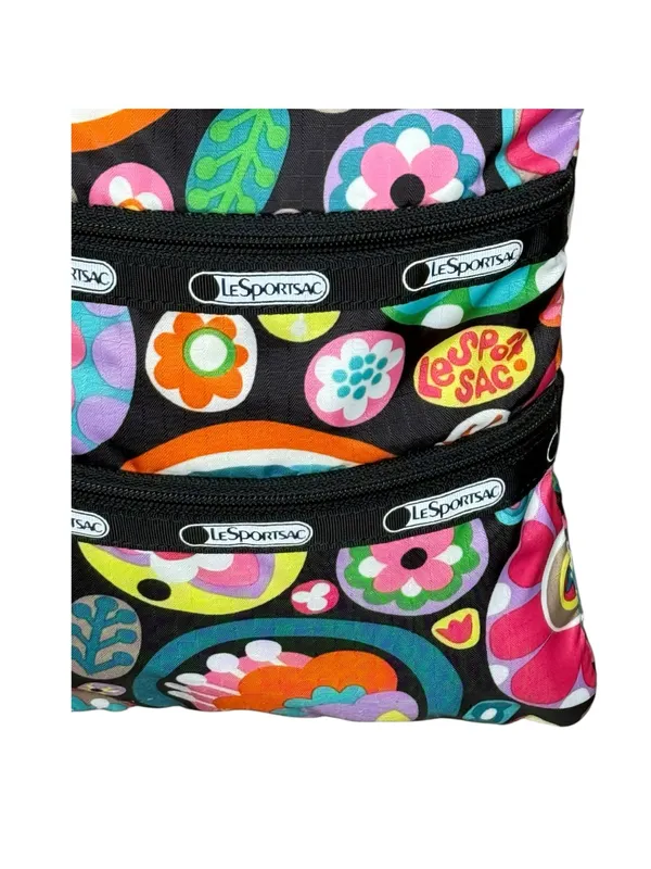 LeSportSac ✿ Crossbody Bag Festival Handbag ✿ Mixed Multi Floral Print ✿ 3X Zip - Image 6