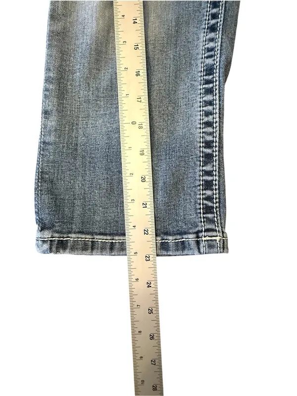 Miss Me Signature Cuffed Capri Jeans Womens 30 Rhinestone Flap Pocket Y2K - Image 14