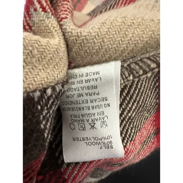 Plaid Waterfall Open Front Wool Polyester Vest New Size L Vibrant Autumn Vibe! - Image 10