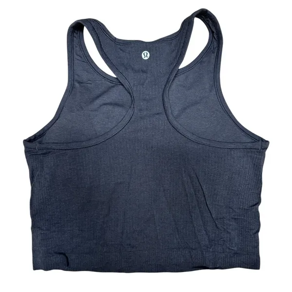 Lululemon Ebb to Street Cropped Racerback Tank Top Black‎ Women's Size 12 - Image 2