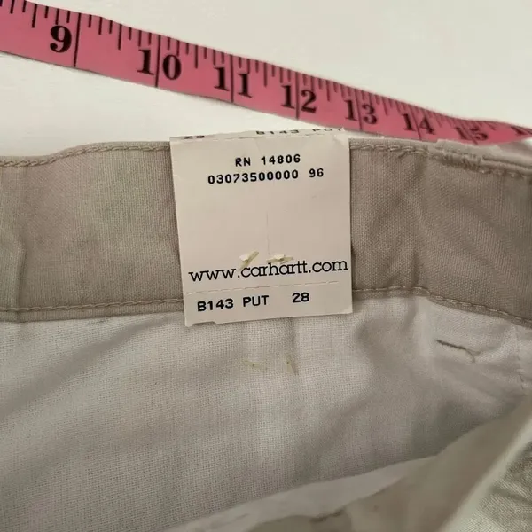 Carhartt Cargo Work Shorts Men’s 28 Khaki Beige Cotton Workwear Utility Pockets - Image 10