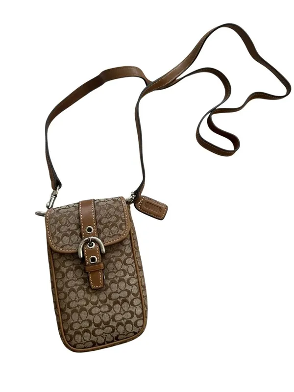 COACH Vintage Brown Logo Buckle Mini Crossbody Bag - Image 2