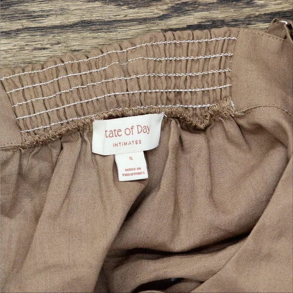 NWT State of Day Blend 2-Pc. Sleeveless Pajama Shorts Natural Umber Brown S - Image 10