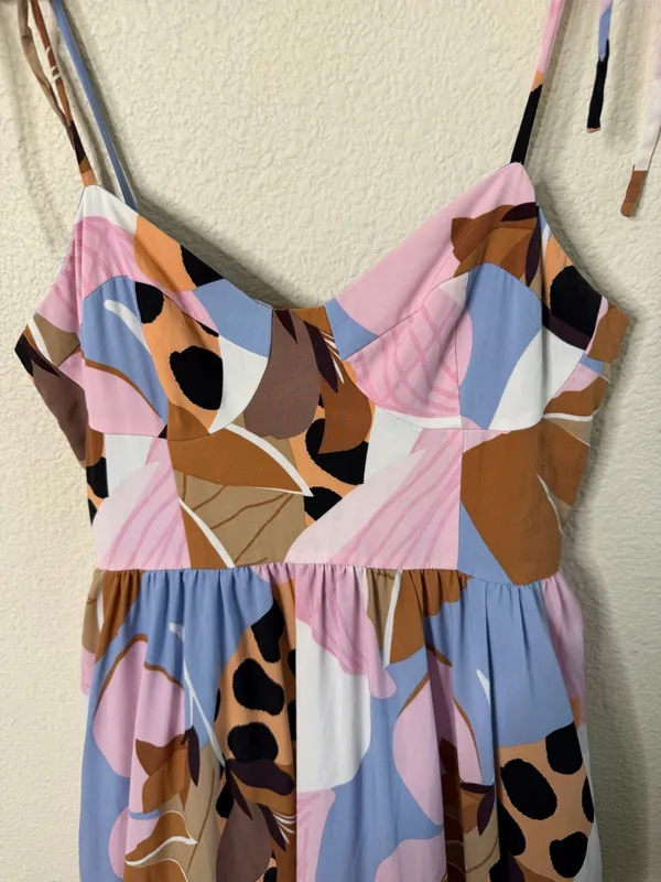 Anthropologie Hutch Arielle Maxi Dress in Peri Floral Geo Pastel Womens Size‎ 6 - Image 8