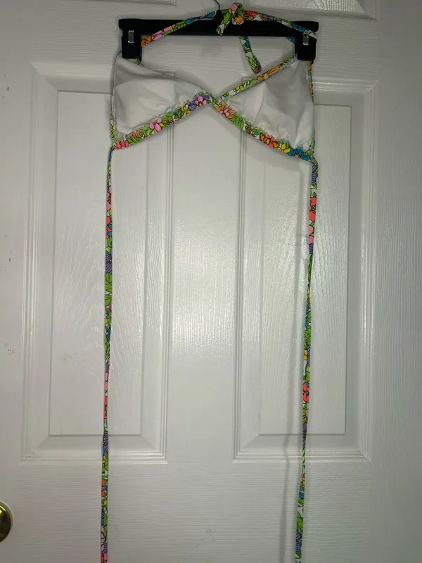 Target multi colored bikini top with tie around waste strap - Image 2