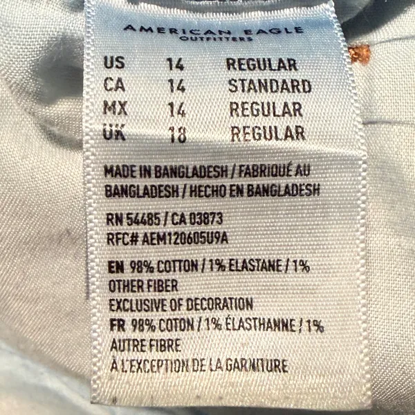 American Eagle Sz 14 Tomgirl Blue Jeans High Rise Relaxed Tapered Dark Wash - Image 5