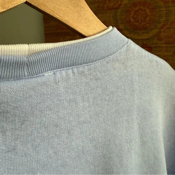 Hanes Vintage 80s Argyle Knit Detail Lavender Purple Sweatshirt - Image 6