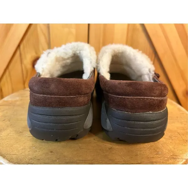 Merrell Women's Leather Encore Buckle Puff Slide Mules Faux Fur Cocoa size 5 - Image 4
