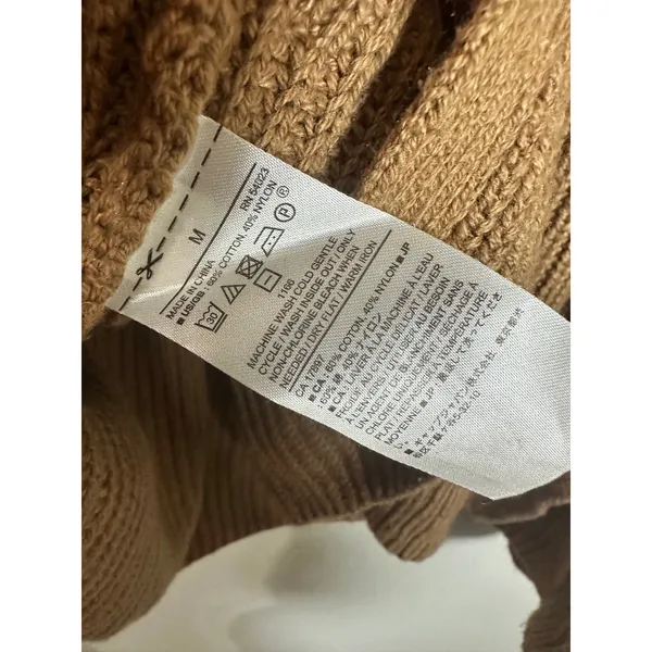 Banana Republic Womens Camel Brown Ribbed Mock Neck Cotton‎ Blend Sweater Medium - Image 5