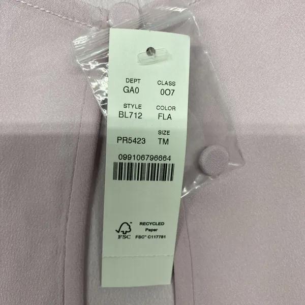 J Crew Shirt Womens Medium Tall Pink Puff Sleeve Satin Back Crepe Office BL712 - Image 5