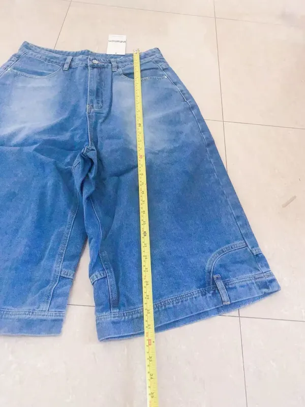 Women’s Wide Leg Baggy Denim Shorts Y2K Streetwear Vintage Washed Jean Bermuda - Image 6