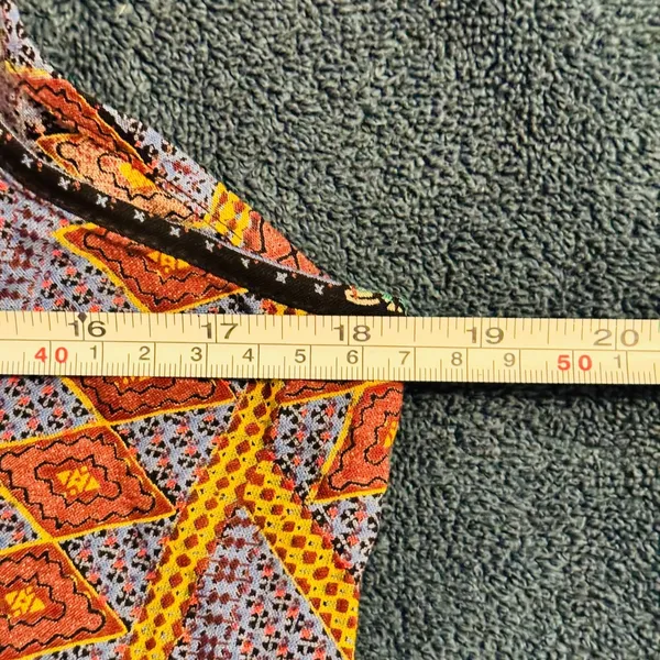213 | Devi Boho Gypsy Geometric Print Flowy Rayon Maxi Dress Multicolor Womens M - Image 4