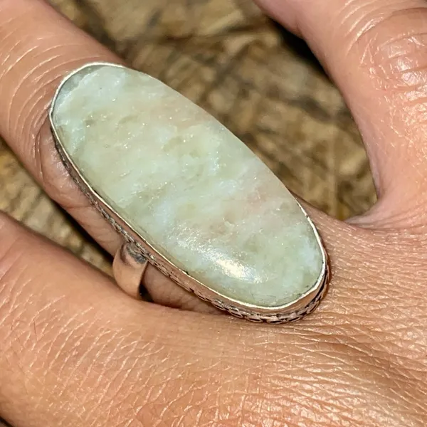 Citrine Quartz Ring Size 8 1/4 Green - Image 2