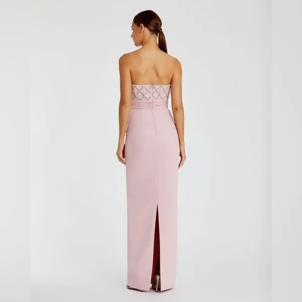 MAC DUGGAL 2294 Strapless Crepe Embellished Bustier Gown With Bow - Image 7