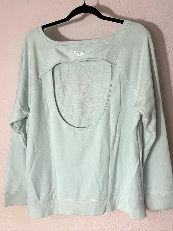 PINK Victoria's Secret Pale Mint Crewneck Sweatshirt Sea You Never - Image 2