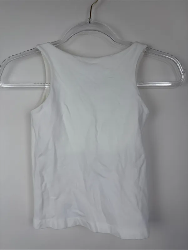 Free People Intimately White Stretchy Racerback Cropped Tank Top Size M/L - Image 2