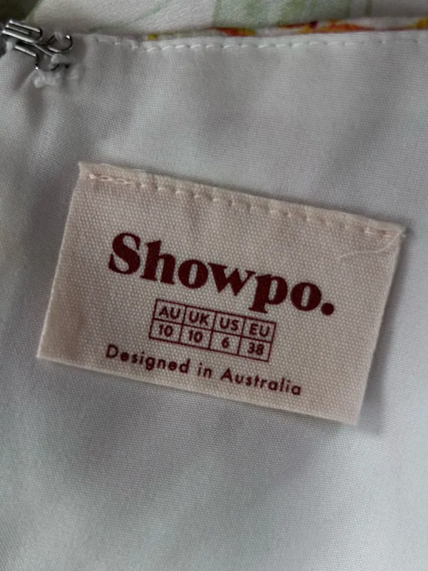 Showpo Floral Print Square Neck Sleeveless Strappy Ruched Side Mini Dress Size 6 - Image 4